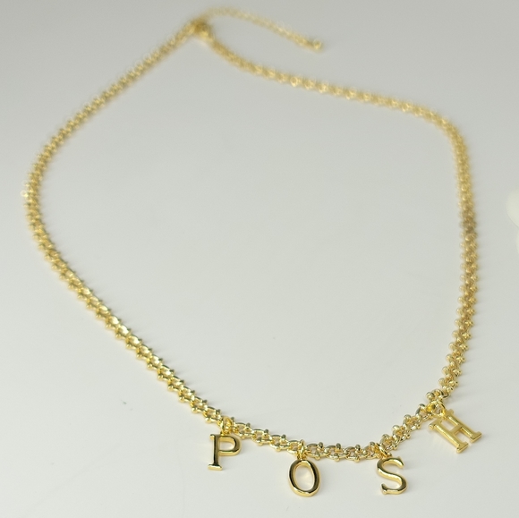 NWT 18K Gold Plated POSH Charms Choker Necklace - Picture 3 of 8